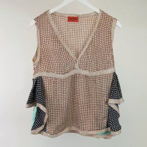 Missoni SS/07 Brown Patchwork Ruffle Tank